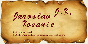 Jaroslav Kosanić vizit kartica